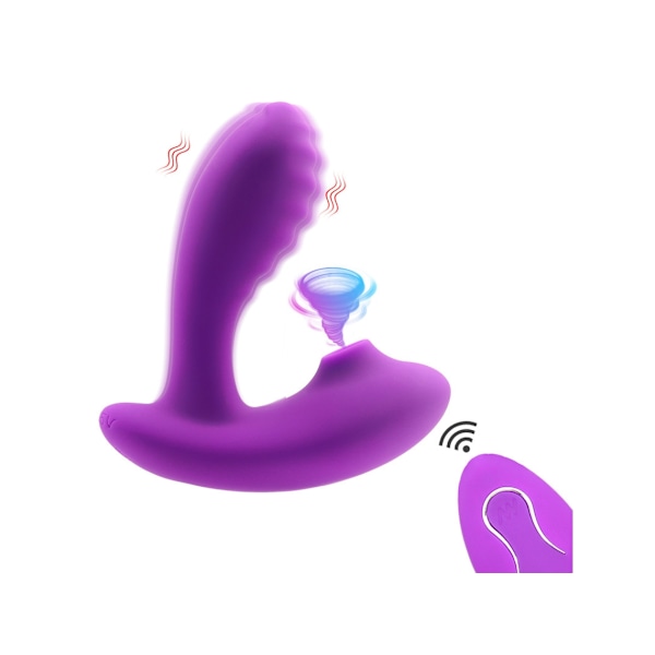 2 i 1 Fjärrkontroll Sugande Vibrator För Kvinnor (Lila)