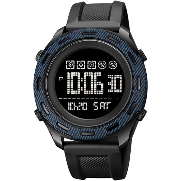 Digital Klocka för Män Sport Utomhus Multifunktionell Kalender Alarm Veckovisning Quartz Vattentät Herrarmbandsur