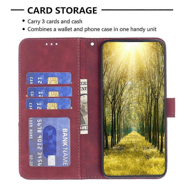 Læder Wallet Case med Geometrisk Mønster til iPhone 16 Pro Max