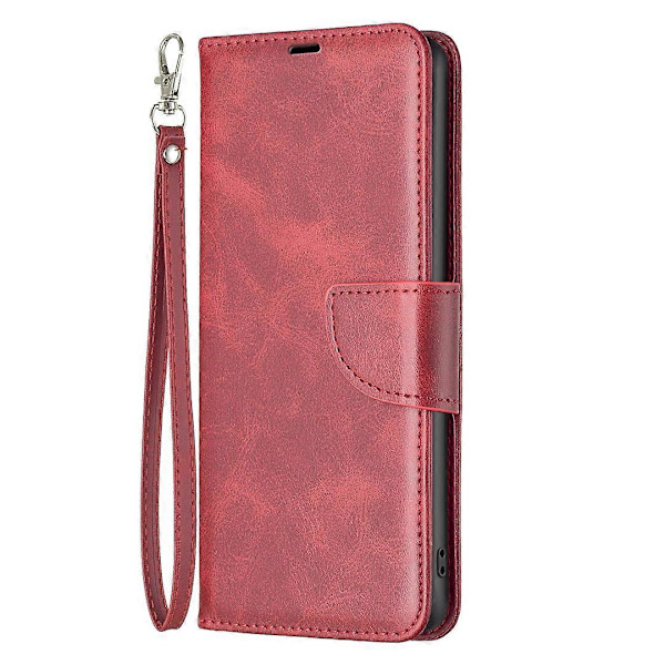 Läder Serie-4 för Samsung Galaxy A34 5G PU Läder Plånboksfodral Magnetiskt Flip Ställ Skyddande Telefonskal med Rem