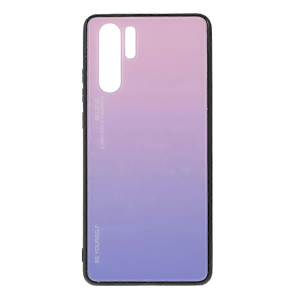 För Huawei P30 Pro Gradient Glas + PC + TPU Hybrid Skal