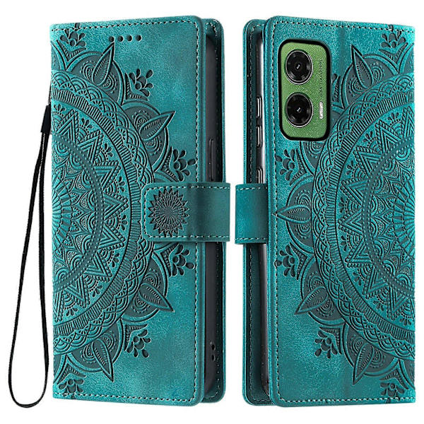 Skal för Motorola Moto G35 5G med Totem Skin-mönster, plånboksfodral i läder