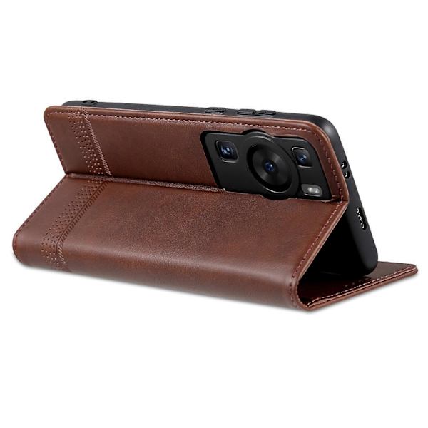 För Huawei P60/P60 Pro PU Läder Telefonfodral Plånboksställ Repskydd Smartphone Skal