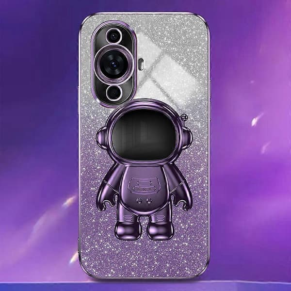 Til Huawei nova 11 Case Astronaut Kickstand Elektroplettering PC+TPU Cover