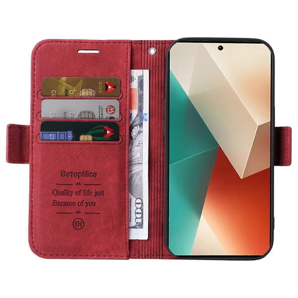 Läderfodral med tryck för Xiaomi Redmi Note 13 5G