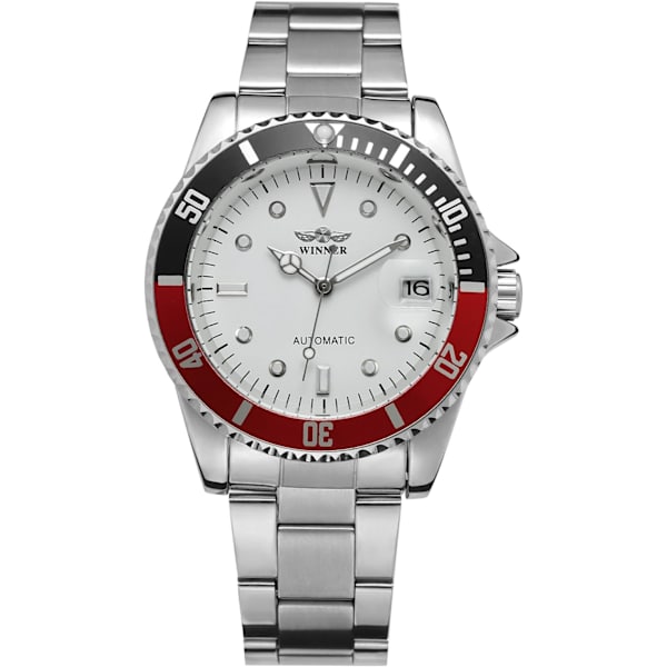 Herrklocka Vintage Automatisk Armbandsur i Rostfritt Stål med Prickar WRG8066M4T3
