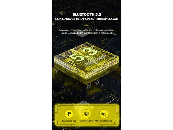 Gula Bluetooth-hörlurar med låg latens