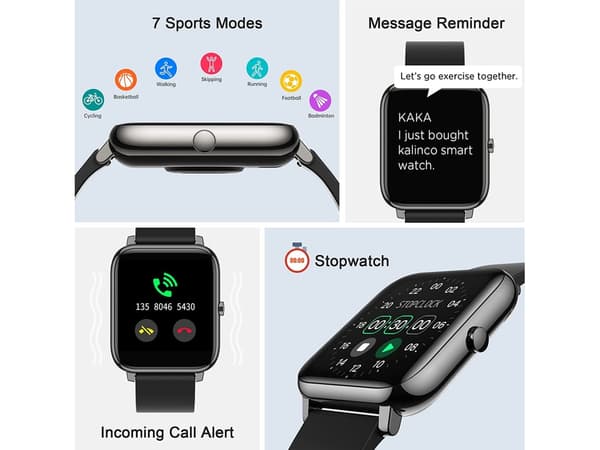 Smartklokke for Smartwatch Ip68 Vanntett Søvnmonitor med Hjertefrekvens Skritteller for Android og Ios Telefoner