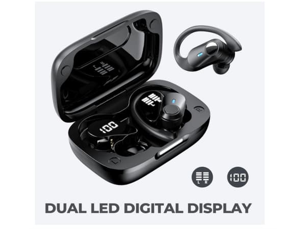 Djup Bas Stereo Bluetooth Brusreducerande Hörlurar Svart