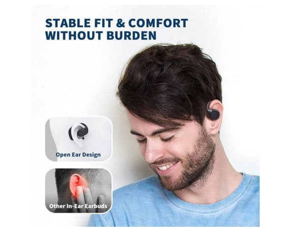 Öppna Öronsnäckor TWS Ingen Laddning Digital Display Tid Bluetooth Svart