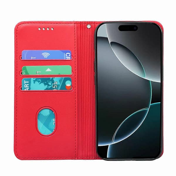 Plånboksfodral för iPhone 16 Pro Max med magnetlås PU-läder Telefonskal