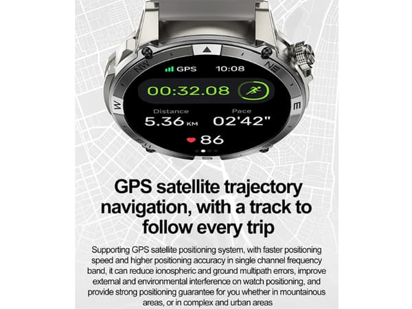 Amoled 1 43 Bluetooth 5.3 Smartwatch til Opkald Højde og Barometer Sort
