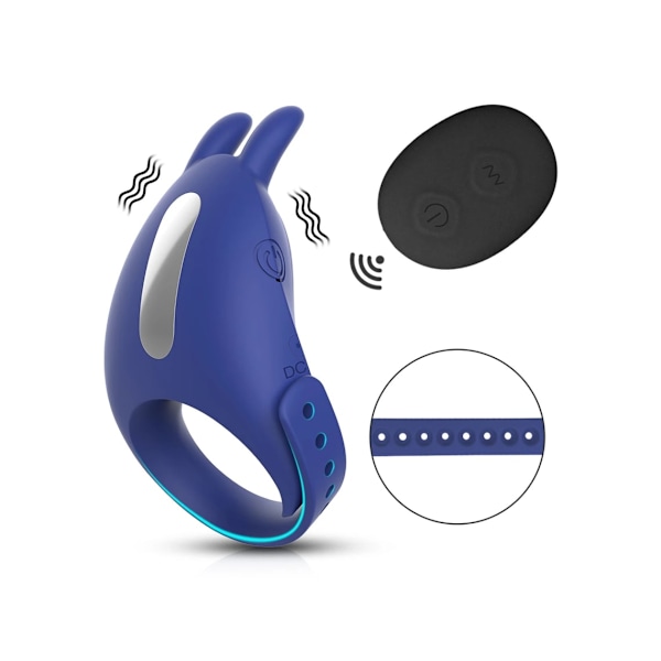 Fjärrkontroll Justerbar Vibrator med 7 Vibrationslägen för Män (Blå)