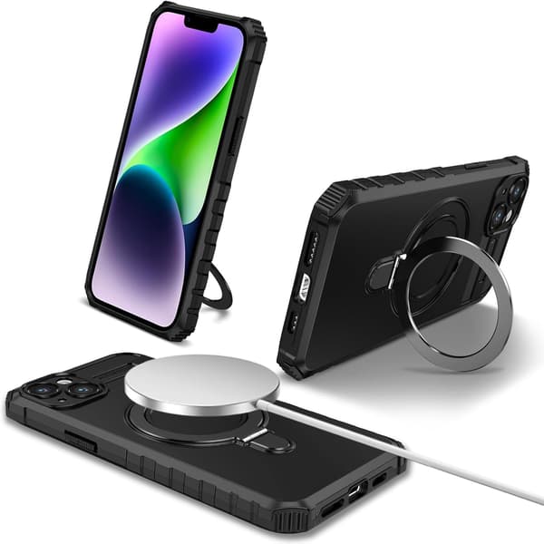 Puhelinpidike - iPhone 15 Plus/14 Plus - Iskunkestävä - Ohut - Sotilaskotelo Black iPhone 15 Plus/iPhone 14 Plus