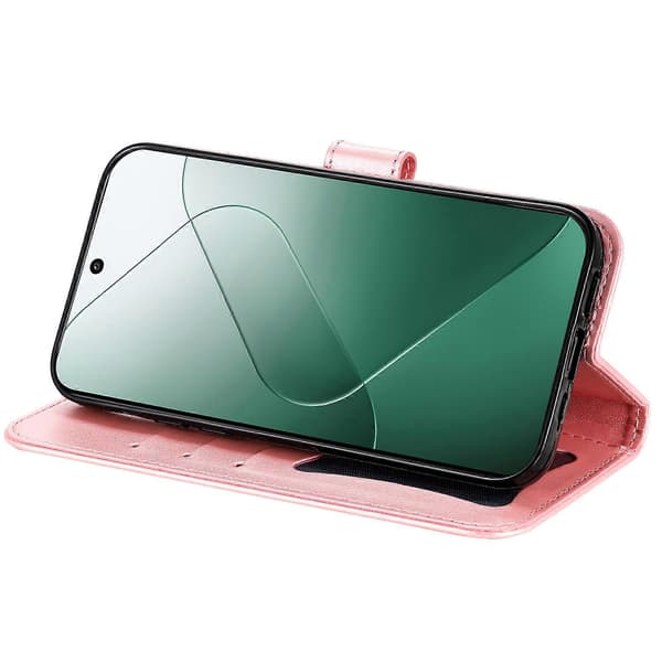 Anti-fall PU Leather Flip Case for Xiaomi 14 Lommebokdesign Telefondeksel