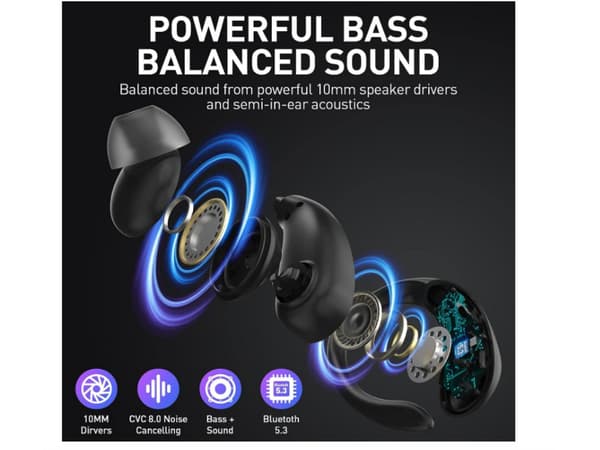 Hifi Hours Bluetooth Vattentäta Stereohörlurar Svart