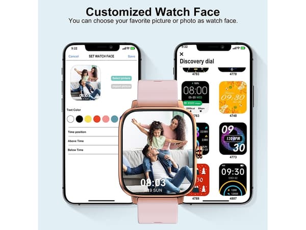 Smartwatch-gaver til mænd og kvinder 1,7 tommer Touch Screen Smartwatch til Android Ios