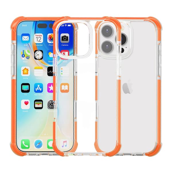 Til iPhone 16 Pro TPU+TPE+PC Gennemsigtigt Telefoncover