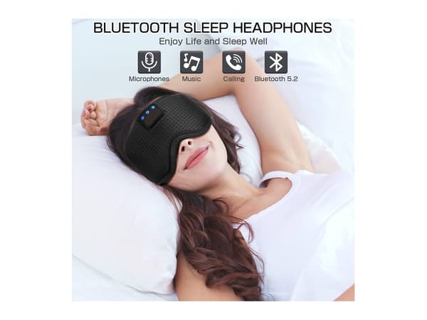 Sovmask Hörlurar Trådlös Musik Siden Bluetooth Lila