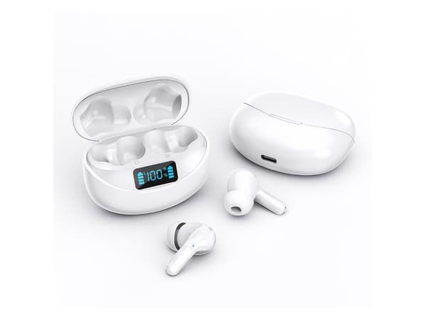 Cvc Vattentäta Trådlösa Bluetooth Hörlurar Vit