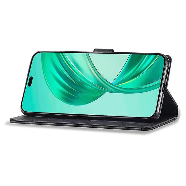 Honor X8b 4G Magnetspänne Flipfodral med Kalvskinnsstruktur Läderplånboksfodral