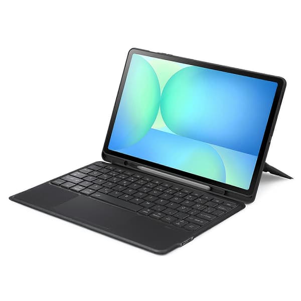 DUX DUCIS DK -sarjan Bluetooth-tabletin nahkakotelo Samsung Galaxy Tab S10 FE+:lle taustavalolla