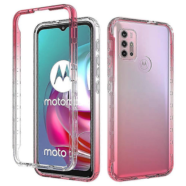 För Motorola Moto G30 Avtagbar 2 i 1 Design Gradient Färg Väl Skyddat Skal Transparent TPU+PC Mobilskal