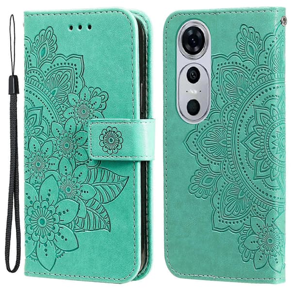 Blommig Läderfodral med Ställ för Huawei nova 12 Pro 5G