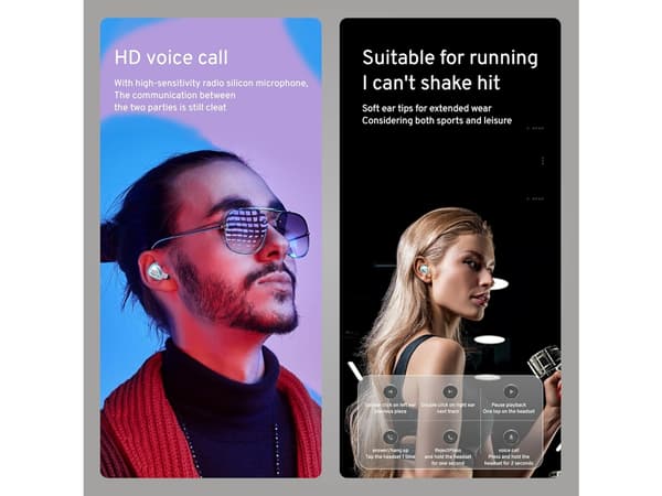 True Wireless Hörlurar Vattentäta Inbyggd Bluetooth Brusreducering för Apple Silver