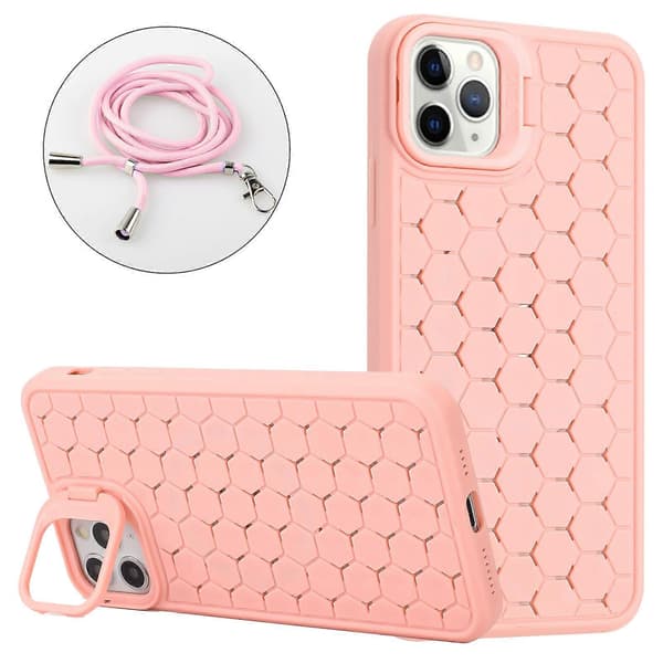 TPU-etui med støttefod og varmeafledning til iPhone 16 Pro med lanyard
