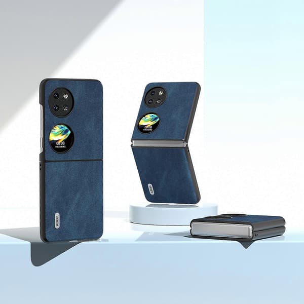 Skyddande läderfodral baksida för Huawei P60 Pocket