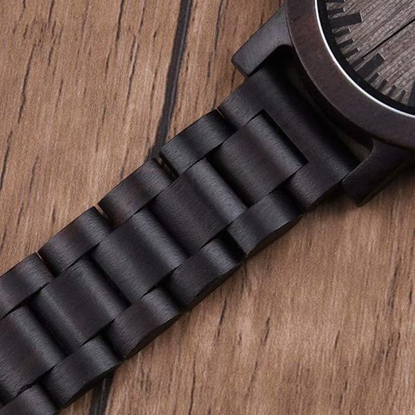 Cool Trä Klockor Analog Quartz Datum Retro Handarbete Lätt Trä Armbandsur LZ035