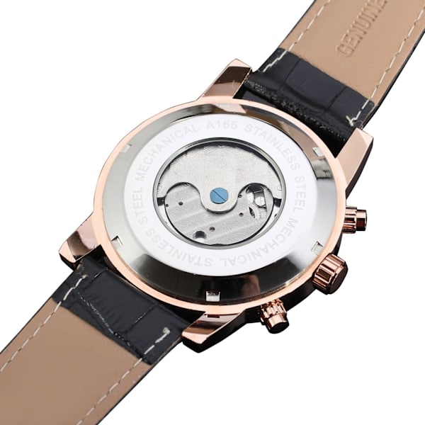 Automatiska Tourbillonklockor för män, analog mekanisk kalender, minimalistisk vattentät armbandsur