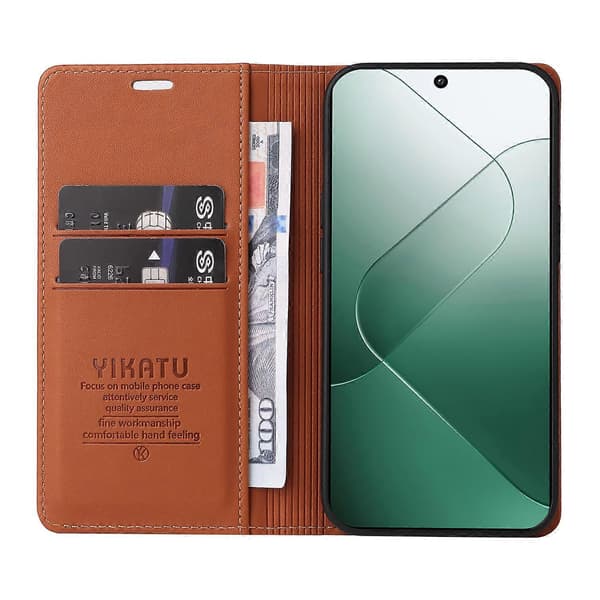 Anti-fall PU läderfodral för Xiaomi 14 med plånboksdesign
