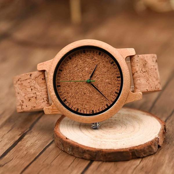 Herrklockor i äkta trä, analog kvarts, handgjord avslappnad träarmbandsur för unisex