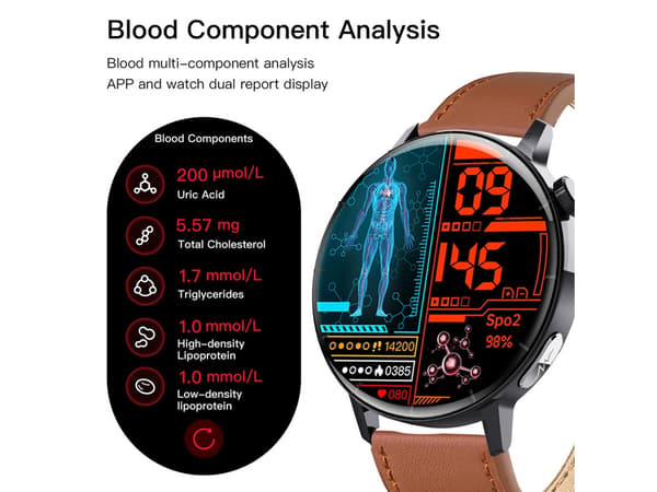 F67Pro Smartklokke Vanntett Bluetooth-anrop Multifunksjonell med Iphone Samsung Android Brun