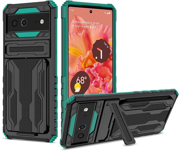 Mobilskal - Google Pixel 6 - Stöttåligt - Dold Ställfunktion - Militärgrön Green Google Pixel 6