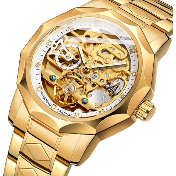 Automatisk Mekanisk Klocka Skelett Vattentät Kronograf Business Mode Analog Armbandsur