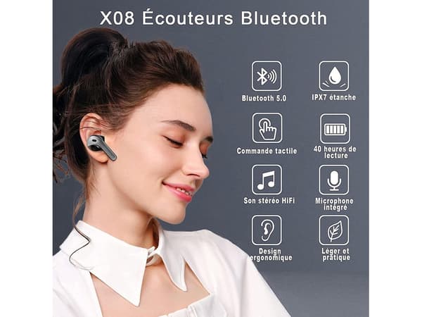 In-Ear Tyg Bluetooth Stereo Hörlurar Grå