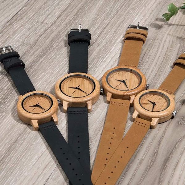 Herrklockor i äkta trä, analog kvarts, handgjord avslappnad träarmbandsur för unisex