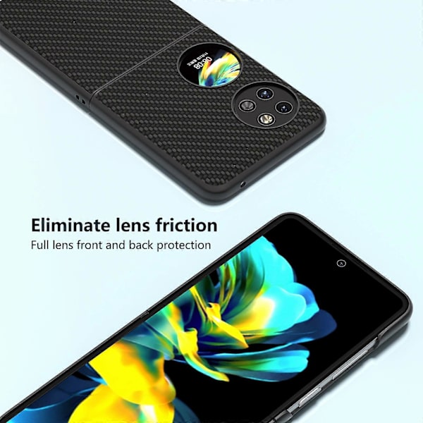 För Huawei P60 Pocket Mobilskal Kolfibertextur Anti-Rep