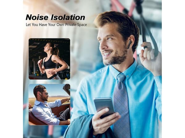 Bluetooth brusreducerande in-ear hörlurar, svarta