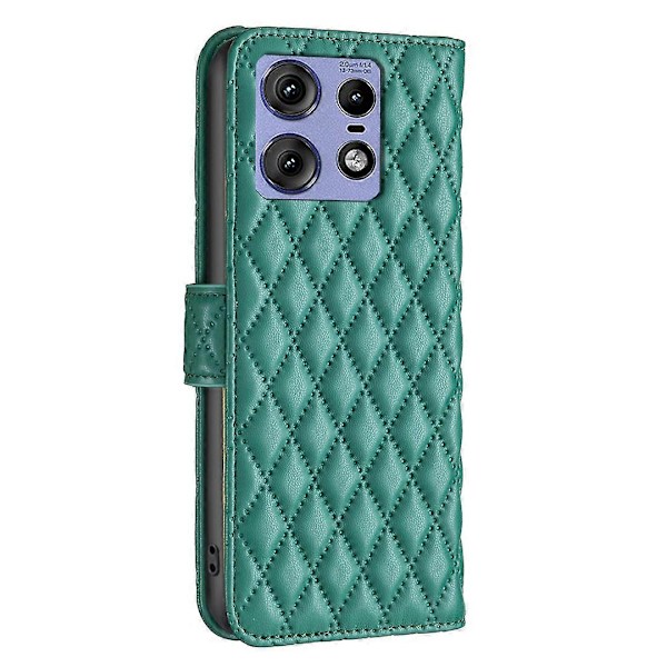 Motorola Edge 50 Pro 5G Mobilskal, Diamantformat Plånboksfodral i Läder