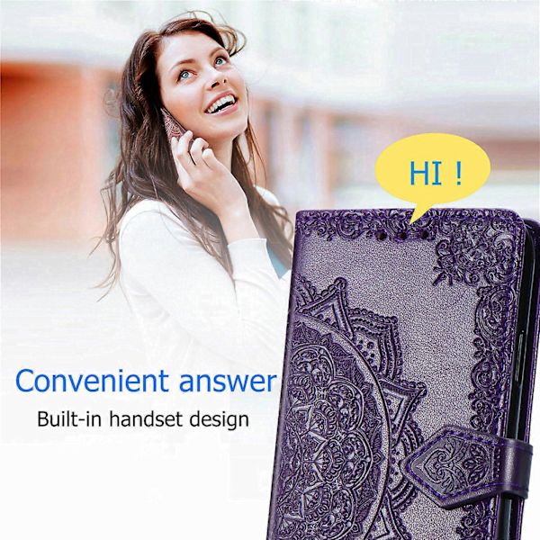 För Motorola Edge 50 Pro 5G Mandala Tryck Läderfodral med 3 Kortplatser