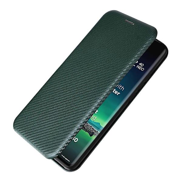 För Motorola Edge 40 Neo 5G Fodral Korthållare Repskydd Kolfibertextur Läderfodral