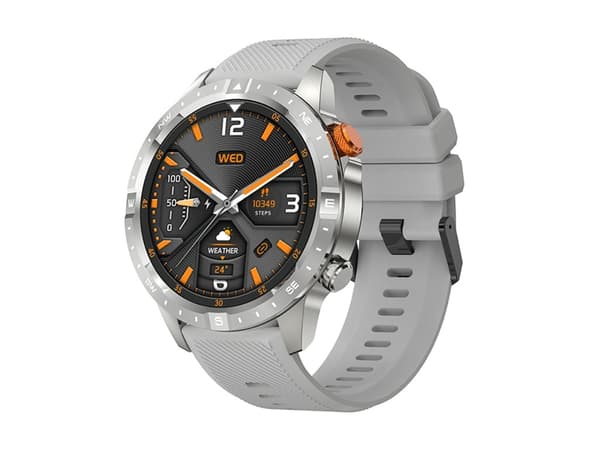 Smartwatch med Bluetooth-opkald, flere sportstilstande og robust design, grå
