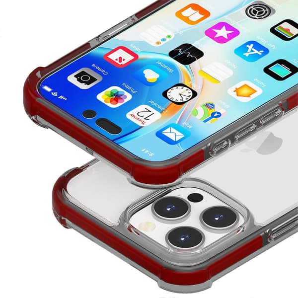 För iPhone 16 Pro TPU+TPE+PC Transparent Mobilskal
