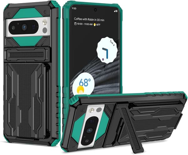 Mobilskal - Google Pixel 8 Pro - Stöttåligt - Dold Ställfunktion - Militärgrön Green Google Pixel 8 Pro