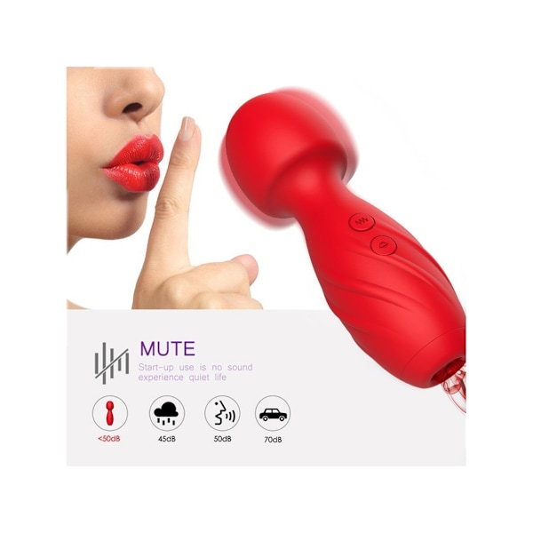 2 i 1 Silikon Sugande Massage Vibrator med 10 Lägen för Kvinnor (Rosa)