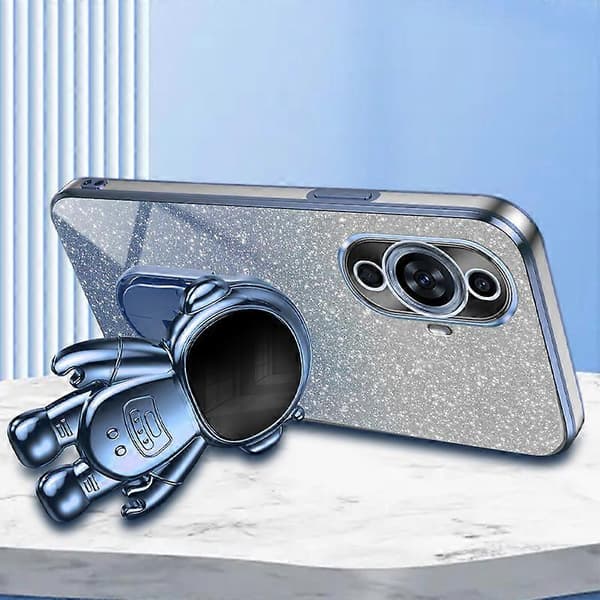 Til Huawei nova 11 Case Astronaut Kickstand Elektroplettering PC+TPU Cover
